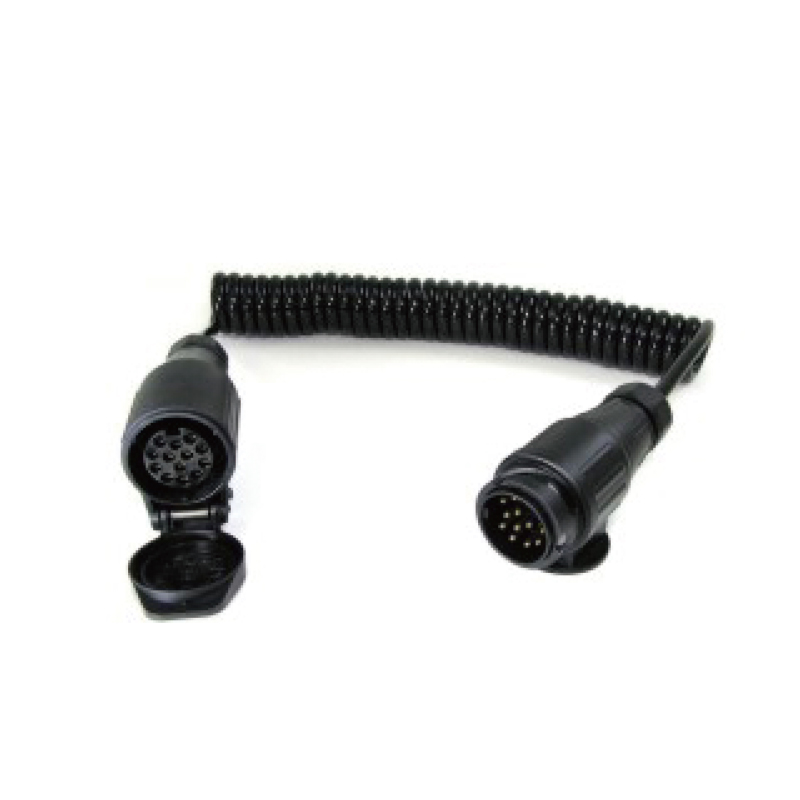 7pólová PU špirálová cievka 6x1+1x1,5mm2 s 13pin plastovou zástrčkou a 13pin plastovou zásuvkou. Dĺžka kábla 1m, 2m,3m.....JH008-Z
